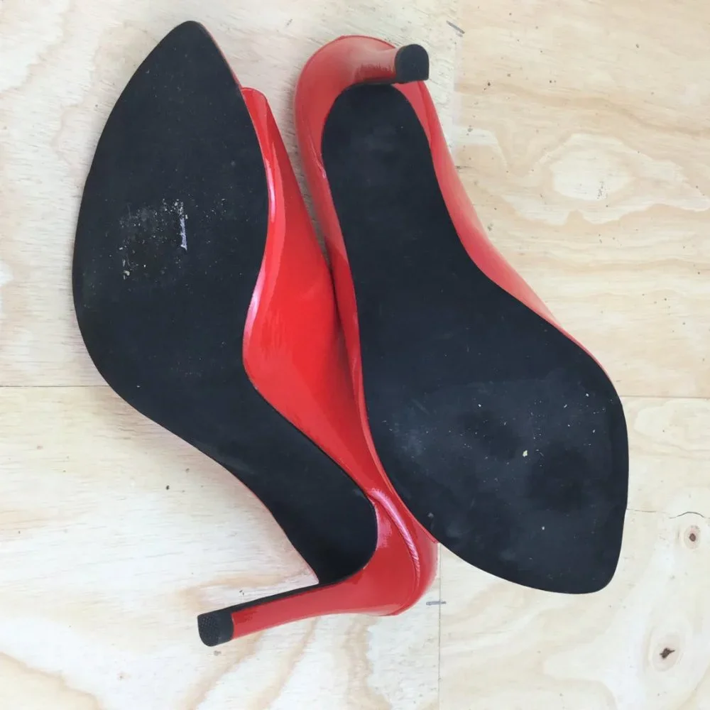 Jeffrey Campbell Shiny Red Peep Toe Booties 6